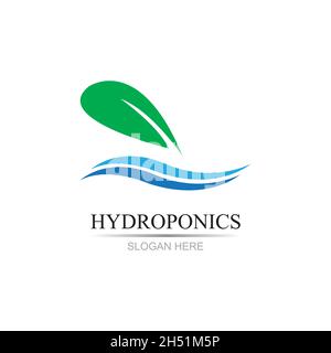 modèle de conception d'illustration vectorielle du logo hydroponique Illustration de Vecteur