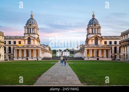 Old Royal Naval College, Greenwich, Londres, Angleterre, Royaume-Uni,GO Banque D'Images