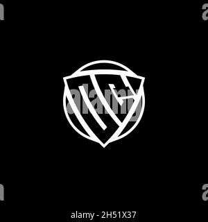 OQ Monogram logo lettre avec triangle bouclier style design isolé sur fond blanc.Logo radioactif, triangle radioactif et forme de bouclier Illustration de Vecteur