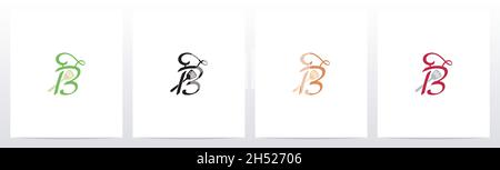 Chapeau de chef et spatule sur lettre logo Design B Illustration de Vecteur