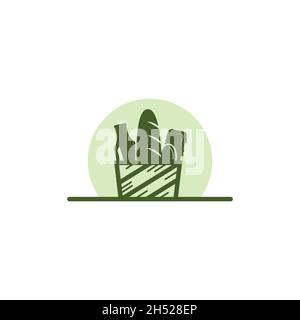 vector, illustrations. logo de boulangerie de forme simple comme le pain, les œufs, le beurre et le lait. marque et industrie de la nourriture et des boissons. Illustration de Vecteur