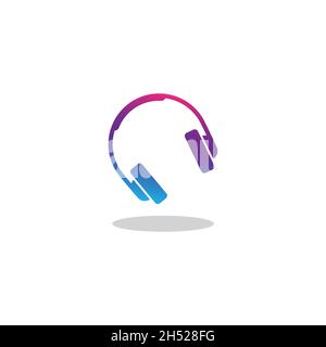 vecteur, illustrations. logo de casque avec forme et couleur modernes. industrie musicale. Illustration de Vecteur