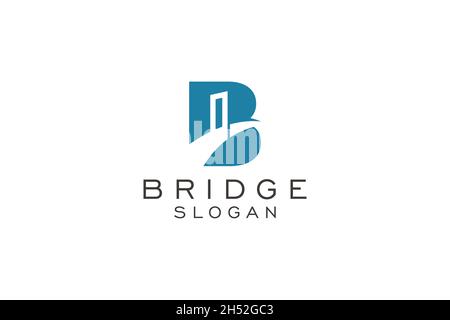 Lettre initiale B Bridge logo icône Vector logo Illustration de Vecteur