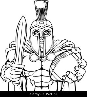 Trojan Spartan Sports Football Américain Mascot Illustration de Vecteur