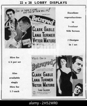 CLARK PIGNON LANA TURNER et VICTOR MÛRISSENT en 1954 réalisateur TRAHI GOTTFRIED REINHARDT cinéaste Freddie Young Metro Goldwyn Mayer Banque D'Images