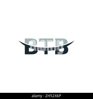 Lettre initiale BTB logo swoosh design Vector Illustration de Vecteur