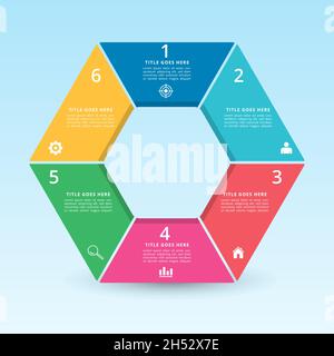 Infographies modernes.Présentation de style hexagonal Illustration de Vecteur