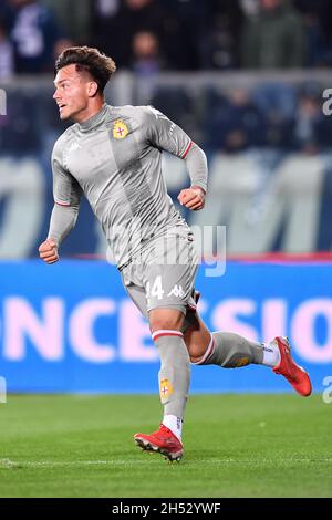 Stade Carlo Castellani, Empoli, Italie, 05 novembre 2021,Flavio Bianchi (Gênes) fête après avoir marquer un but pendant Empoli FC vs Genoa CFC - i Banque D'Images