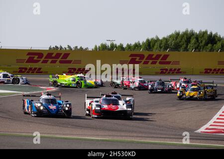 Bahreïn.06e novembre 2021.Départ pendant les 8 heures de Bahreïn, 6e tour du Championnat du monde d'endurance 2021 de la FIA, FIA WEC, sur le circuit international de Bahreïn, du 4 au 6 novembre 2021 à Sakhir, Bahreïn - photo: Joao Filipe/DPPI/LiveMedia crédit: Agence photo indépendante/Alamy Live News Banque D'Images