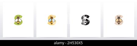 Logo Bee on Letter Design S Illustration de Vecteur