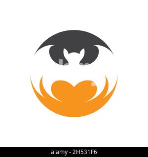 modèle d'illustration du logo bat Illustration de Vecteur