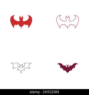 modèle d'illustration de logo d'icône de vecteur bat - vectoriel Illustration de Vecteur