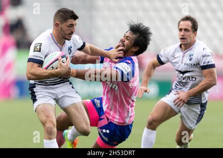 PARIS, FRA.6 NOV Anthony Bouthier de Montpellier Herault en action lors du Top 14 du match entre Stade Français Paris Rugby et Montpellier Hérault Rugby au Stade Jean-Bouin, Paris, le samedi 6 novembre 2021.(Crédit : Juan Gasparini | ACTUALITÉS MI) crédit : ACTUALITÉS MI et sport /Actualités Alay Live Banque D'Images