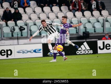 Federico Chiesa (Juventus FC) lors du championnat italien Serie Un match de football entre Juventus et Fiorentina le 6 novembre 2021 au stade Allianz à Turin, Italie - photo Nderim Kaceli / DPPI Banque D'Images