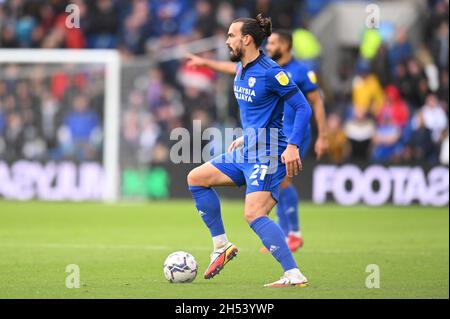 Cardiff, Royaume-Uni.06e novembre 2021.Rubin Colwill de Cardiff City lors du match de championnat EFL Sky Bet entre Cardiff City et Huddersfield Town au Cardiff City Stadium, Cardiff, pays de Galles, le 6 novembre 2021.Photo de Scott Boulton.Utilisation éditoriale uniquement, licence requise pour une utilisation commerciale.Aucune utilisation dans les Paris, les jeux ou les publications d'un seul club/ligue/joueur.Crédit : UK Sports pics Ltd/Alay Live News Banque D'Images