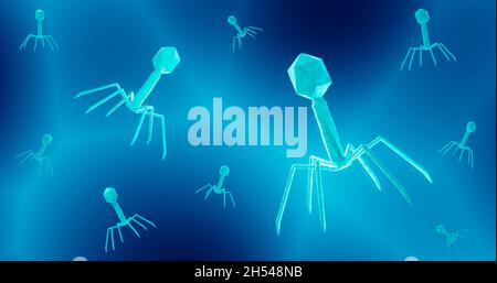 Les bactériophages, illustration Banque D'Images