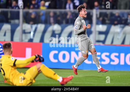 Empoli, Italie.05ème novembre 2021.Flavio Bianchi (Gênes) célèbre après avoir marquant un but pendant Empoli FC vs Genoa CFC, italian soccer série A match à Empoli, Italie, novembre 05 2021 crédit: Independent photo Agency/Alay Live News Banque D'Images