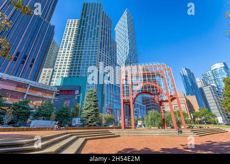 City point est un bâtiment de trois tours situé dans le centre-ville de Brooklyn.City Tower (à gauche) est à usage mixte; Brooklyn point (à droite) est des appartements en copropriété. Banque D'Images