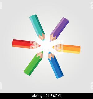 Les crayons de couleur modernes vecteur eps 10 Illustration de Vecteur