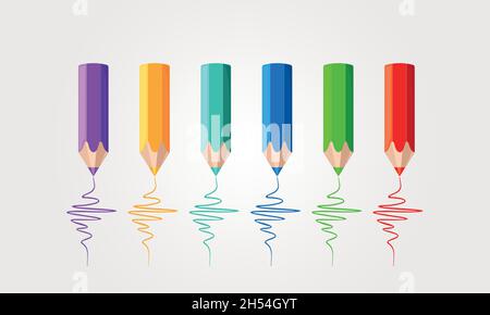 Les crayons de couleur modernes vecteur eps 10 Illustration de Vecteur