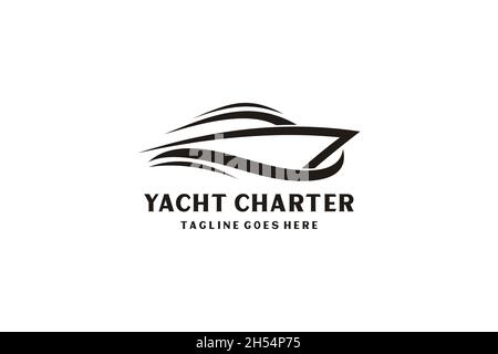 Design yacht / croisière inspiré avec minimaliste. Illustration de Vecteur