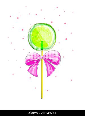 Bonbons, sucettes.Vector sucreries lollypops isolés sur fond blanc. Illustration de Vecteur
