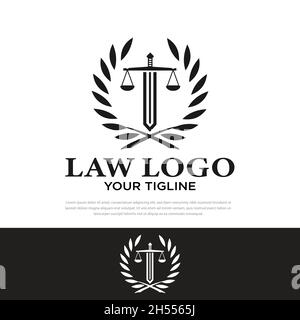 Design créatif haut de gamme à l'échelle de la loi cabinet de tendance logo Illustration de Vecteur