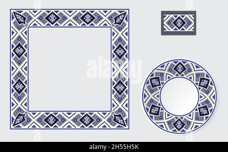 Jeu de pinceaux de motif décoratif ethnique Illustration de Vecteur