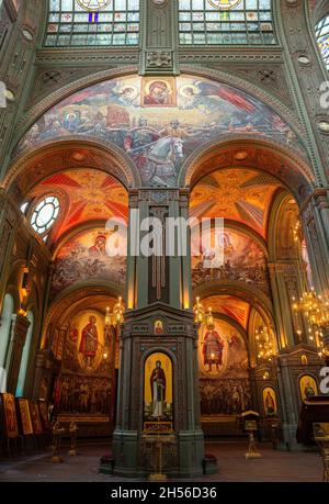 Parc Patriot, région de Moscou, Russie - 17 mai 2021 : Cathédrale principale des forces armées de Russie, intérieur de l'Eglise de la Résurrection du Christ.Mo Banque D'Images