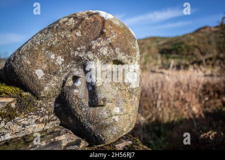 Œuvres d'art autour du Black Loch, Galloway Forest, Écosse Banque D'Images