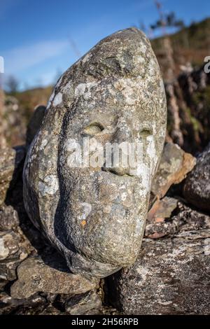 Œuvres d'art autour du Black Loch, Galloway Forest, Écosse Banque D'Images