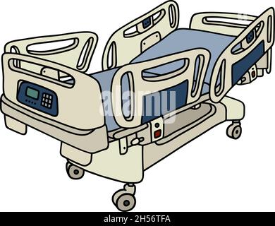 Dessin manuel d'un lit de position d'hôpital Illustration de Vecteur