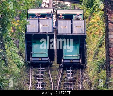 Lynmouth Devon Royaume-Uni, septembre 29 2021 : le chemin de fer Lynton et Lynmouth Cliff Banque D'Images