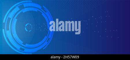 Arrière-plan technologique abstrait en tons bleus pour bannières, couvertures, brochures et arrière-plans de style simple.Conception plate. Illustration de Vecteur