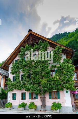 HALLSTATT, AUTRICHE - juillet 19 2020 : village autrichien traditionnel de Hallstatt.Hallstatt est un village historique situé dans les Alpes autrichiennes. Banque D'Images