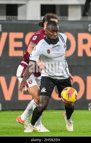 La Spezia, Italie.06e novembre 2021.M'Bala Nzola (Spezia) pendant Spezia Calcio vs Torino FC, football italien série A match à la Spezia, Italie, novembre 06 2021 crédit: Independent photo Agency/Alamy Live News Banque D'Images