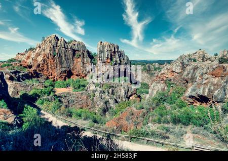 Vue panoramique sur le Cerro del Hierro ou la colline de fer à Séville, Andalousie, Espagne Banque D'Images