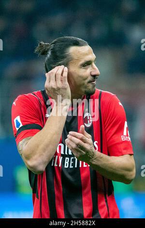 Milan, Italie - novembre 7 2021 - Milan-Inter série A - ibrahimovic zlatan a.c. milan crédit: Christian Santi/Alamy Live News Banque D'Images