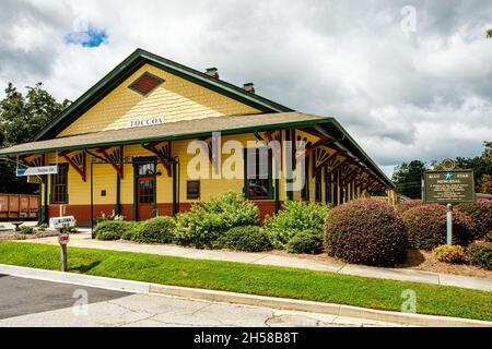 Musée militaire de Currahee, dépôt de trains historiques, rue North Alexander, Toccoa, Géorgie Banque D'Images