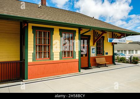 Musée militaire de Currahee, dépôt de trains historiques, rue North Alexander, Toccoa, Géorgie Banque D'Images