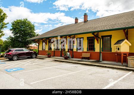 Musée militaire de Currahee, dépôt de trains historiques, rue North Alexander, Toccoa, Géorgie Banque D'Images