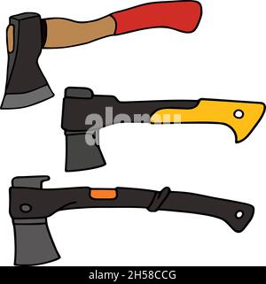 Le dessin manuel vectorisé de trois axes modernes Illustration de Vecteur