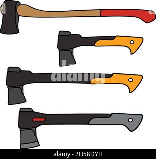 Le dessin manuel vectorisé de quatre axes modernes Illustration de Vecteur