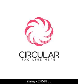 Logo géométrique minimaliste en forme de vortex.Illustration vectorielle de stock isolée Illustration de Vecteur