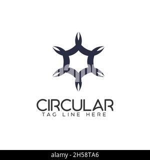 Logo d'entreprise, motif étoile en forme de cercle.Illustration vectorielle de stock isolée Illustration de Vecteur
