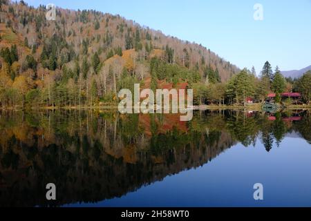 Les beautés naturelles de la province d'Artvin offrent de magnifiques vues à ses visiteurs en automne. Banque D'Images