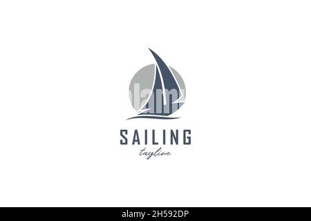 Simple voile Yacht Silhouette logo design inspiration vecteur Illustration de Vecteur