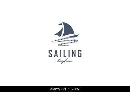 Simple voile Yacht Silhouette logo design inspiration vecteur Illustration de Vecteur