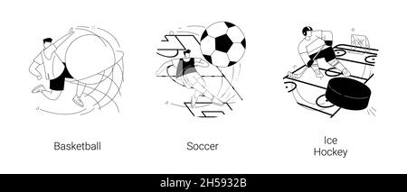 Illustrations vectorielles abstraites de sports d'équipe. Illustration de Vecteur