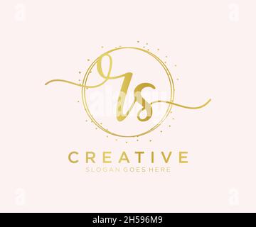 Logo RS féminin.Utilisable pour les logos nature, salon, Spa, cosmétique et Beauté.Elément de modèle de logo Flat Vector. Illustration de Vecteur